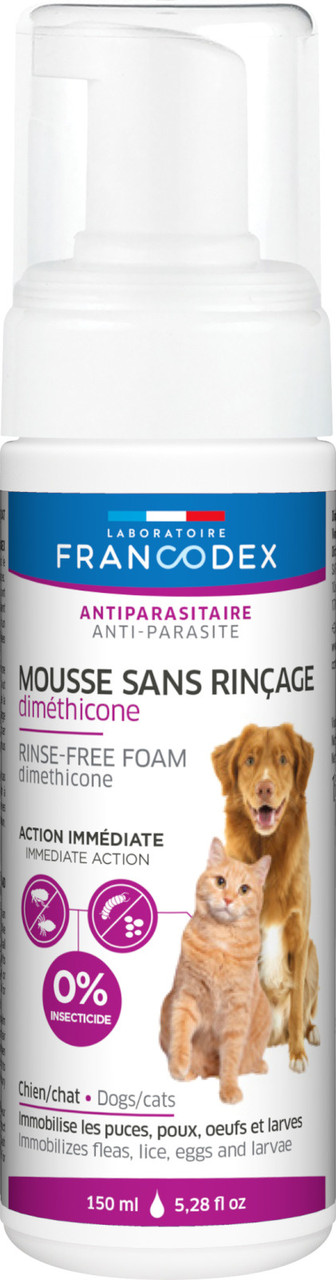Піна від бліх для котів та собак Laboratoire Francodex Rinse-free Dimethicone Foam 150 мл
