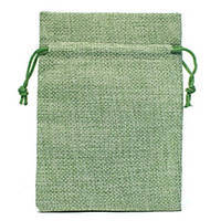 Подарочный мешочек джутовый 10 x 14 см зеленый