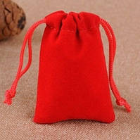 Красный бархатный мешочек 9 х 12 см
