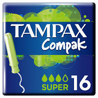 Тампоны Tampax Compak Super с апликатором 16 шт. (4015400219712/4015400219743) - Топ Продаж!