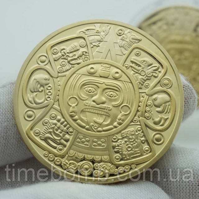 Позолочена сувенірна монета "Цивілізація Майя"
