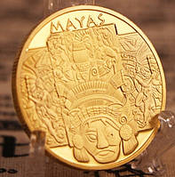 Позолочена сувенірна монета "Календар Майя" 2021