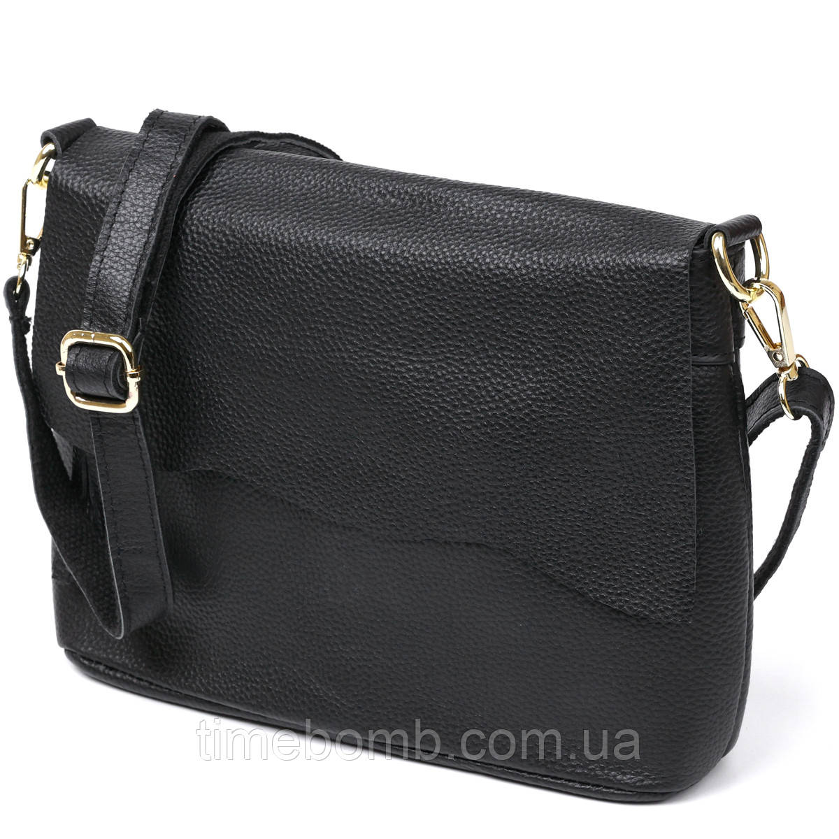 Невелика шкіряна жіноча сумка Vintage 20685 Чорний
