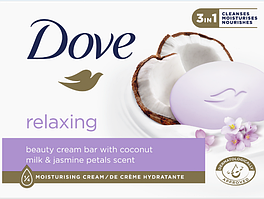 Kрем-мило pозслаблююче Dove Relaxing з кокосовим молоком і пелюстками жасмину, 90 г
