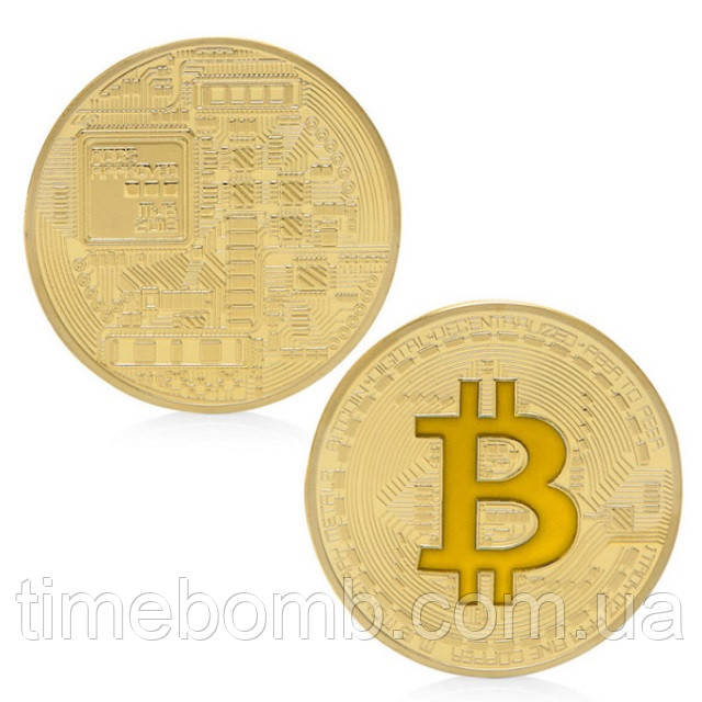 Позолочена сувенірна монета Bitcoin Flame 2013