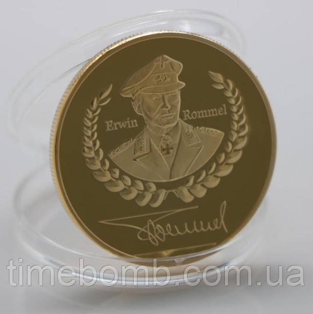 Позолочена сувенірна монета Erwin Rommel