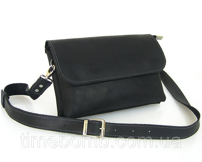 Чорна шкіряна жіноча сумка-клатч 2312