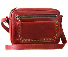 Червона шкіряна міська жіноча сумка 2313