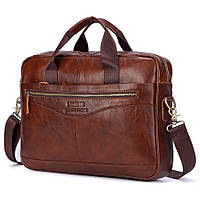 Мужской кожаный портфель Lachiour 103 коричневый