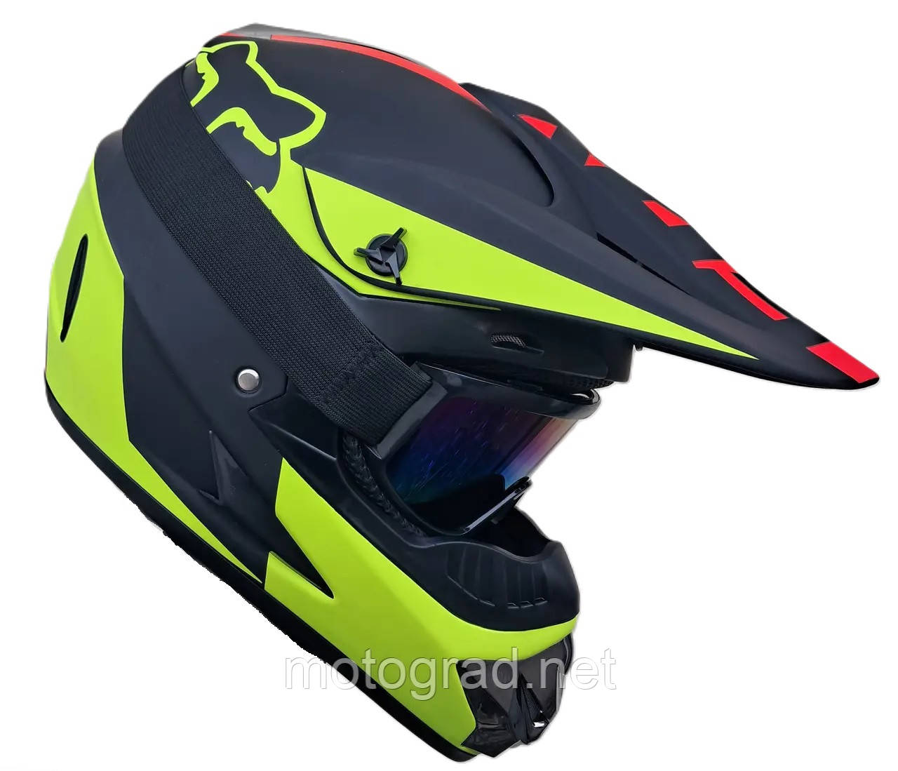 Кроссовий мото шолом MZ-2 CTR синьо-помаранчевий