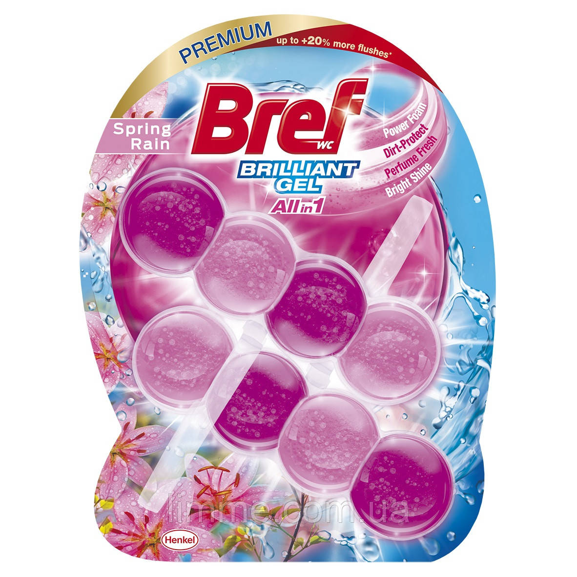 Туалетний блок Bref Brilliant Gel Sring Rain весняний дощ 2х42г