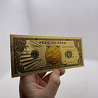 Позолоченная сувенирная банкнота 1 Litecoin