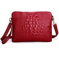 Женская кожаная сумка Bossir Croсodile 289-R красная