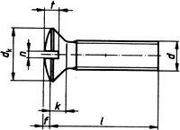 DIN 964 (ГОСТ 17474, ISO 2010) Винт с полупотайной (линзовой) головкой и прямым шлицем