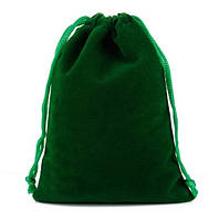 Подарочный бархатный мешочек 15 x 20 см зеленый