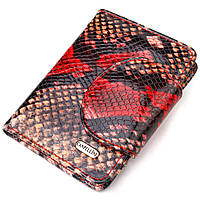 Невеликий жіночий гаманець із натуральної шкіри з тисненням під змію CANPELLINI 21667 Різнобарвний