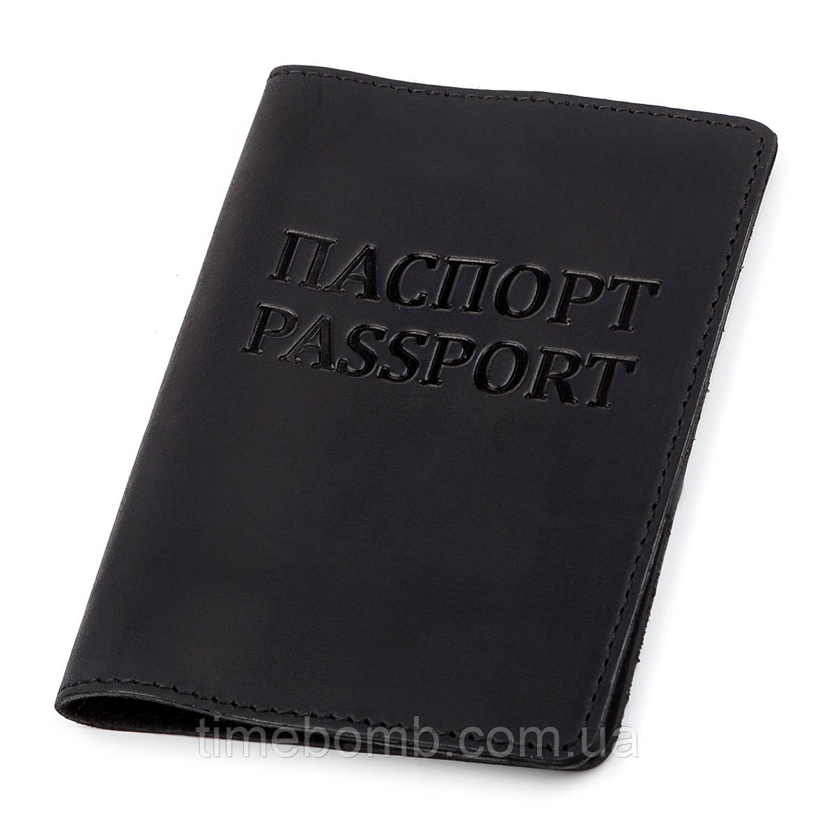 Обкладинка на паспорт Shvigel 13917 шкіряна Чорна