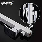 Змішувач для ванни підлоговий окремішній Gappo G3007-8 квадратний білий хром, фото 8