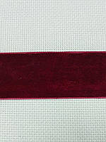 Тесьма велюровая 40 мм, цвет бордо