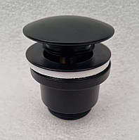 Латунный донный клапан для умывальника кликклак (Click-clack) чёрного цвета Frap F62-7