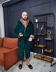 Чоловічий махровий халат довгий СМАРАГД ТОМІКО L-3XL 4002