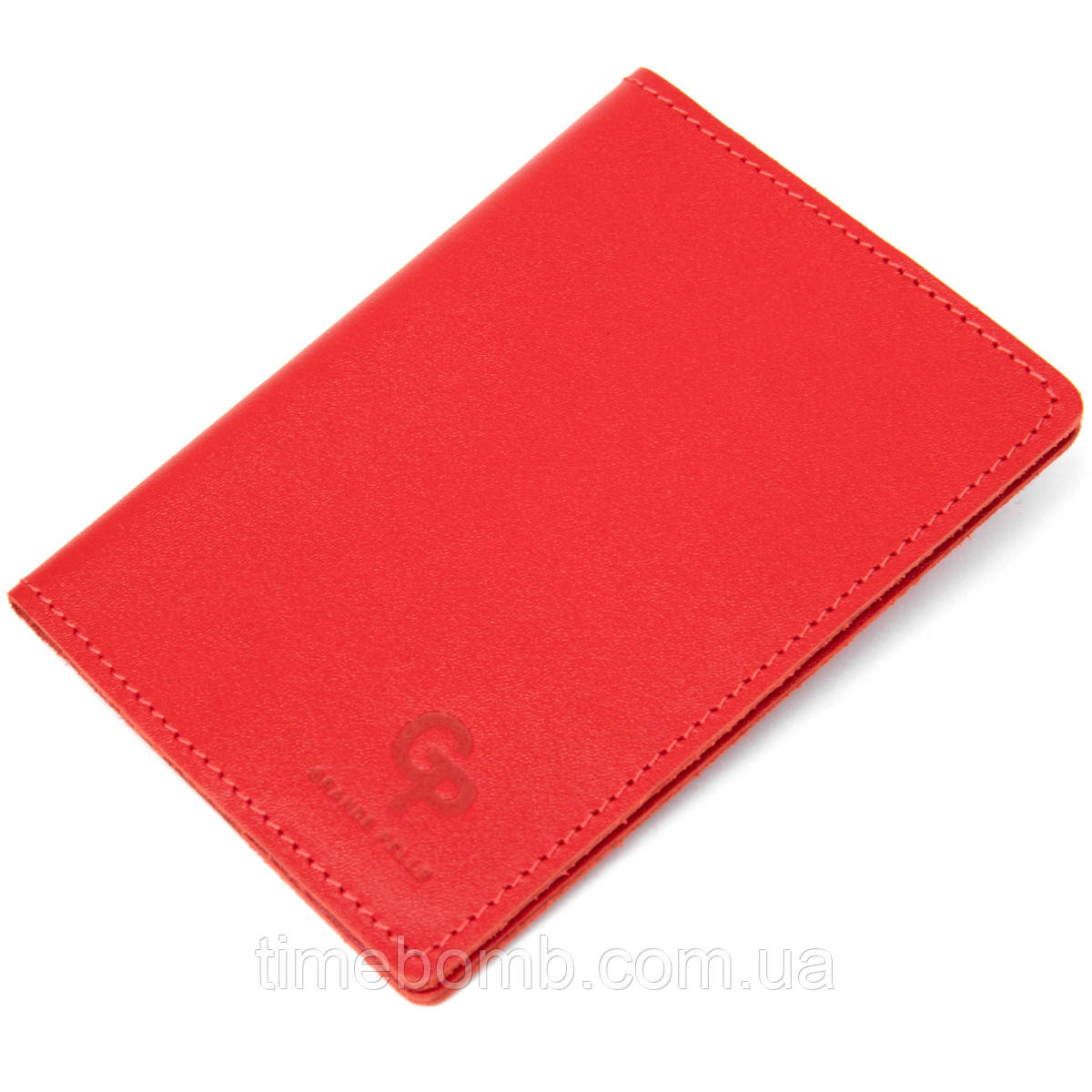 Яскрава обкладинка на паспорт із натуральної шкіри GRANDE PELLE 11484 Червоний