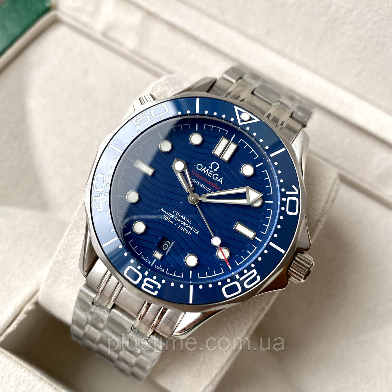 Omega Seamaster Professional Silver Blue AAA — чоловічий наручний годинник механічний з автопідзаводом