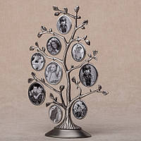 Фоторамка настільна металева "Сімейне дерево" на 9 фотографії висота 27 см
