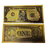 Позолочена сувенірна банкнота 1 Долар