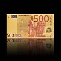 Позолоченная сувенирная банкнота 500 Евро