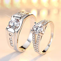 Пара колец Свидание: мужское и женское кольцо, парные кольца для влюблённых