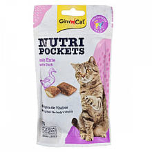 Ласощі вітамінні для котів GimCat Nutri Pockets Качка + Мультивітамін 60 г