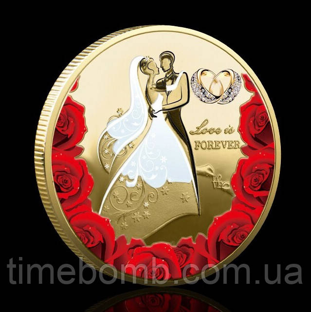 Позолочена сувенірна монета "Любов назавжди" тип 2