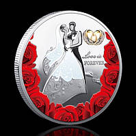 Посеребренная сувенирная монета ''Любовь навсегда'' тип 2