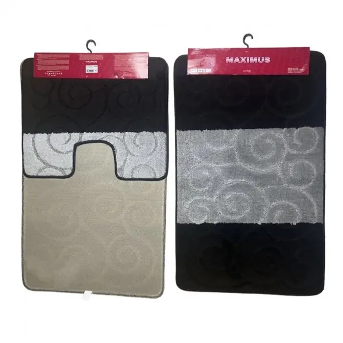 Набір чорно-сірих килимків для ванної та туалетної кімнати CLASSIC 50*80см Black Banyolin