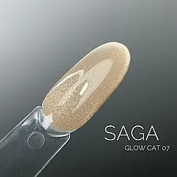 Гель лаки Кошаче Око Saga Professional GLOW CAT 007 світлий холодний беж 9 мл