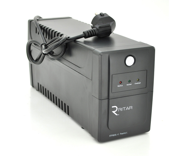 ИБП Ritar  RTP800L-U (480W) Proxima-L, LED, AVR, 2st, USB, 2xSCHUKO socket, 1x12V9Ah, plastik Case ( 340 x 140