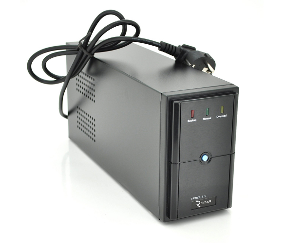ИБП Ritar  E-RTM600 (360W) ELF-L, LED, AVR, 2st, 2xSCHUKO socket, 1x12V7Ah, metal Case  Q4 (310*85*140)