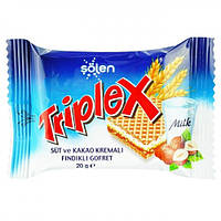Вафлі «Тriplex» з молоком та какао кремом та фундуком 20г