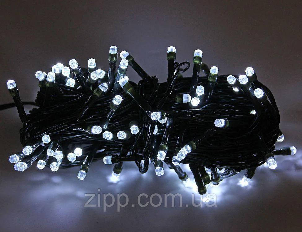 Гірлянда рубін 300 LED Холодний білий, Чорний провід