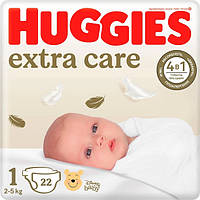 Подгузники Huggies Extra Care 1 2-5 кг 22 шт