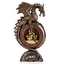 Годинник настільний у стилі стимпанк "Око дракона" зі штучного каменю від італійського бренду Veronese 23 см