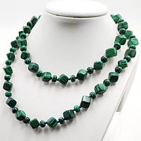 Буси з Малахіта Куб 10х10 мм 90 см