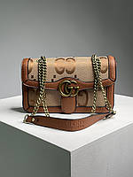 Gucci GG Large Marmont Brown Textile