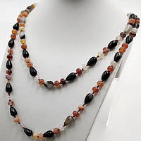 Буси Коричневий і Чорний Агат 10х8 мм 120 см