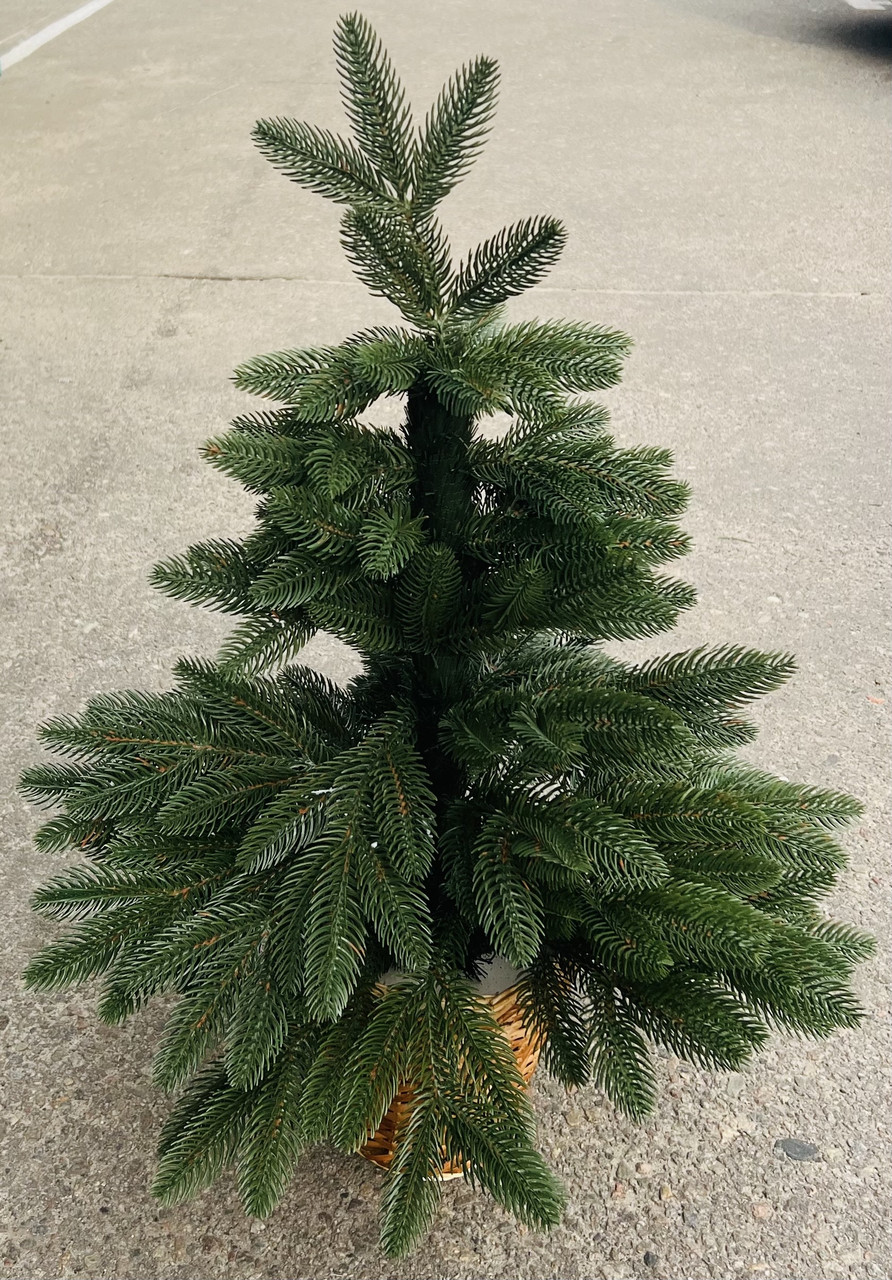 Ялинка штучна лита 1,1 м в кашпо, зелена, фото 1