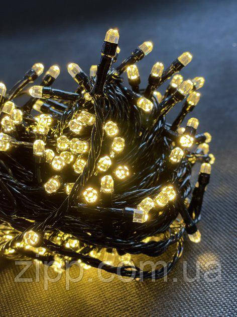 Гірлянда рубін 500 LED Теплий білий, Чорний провід