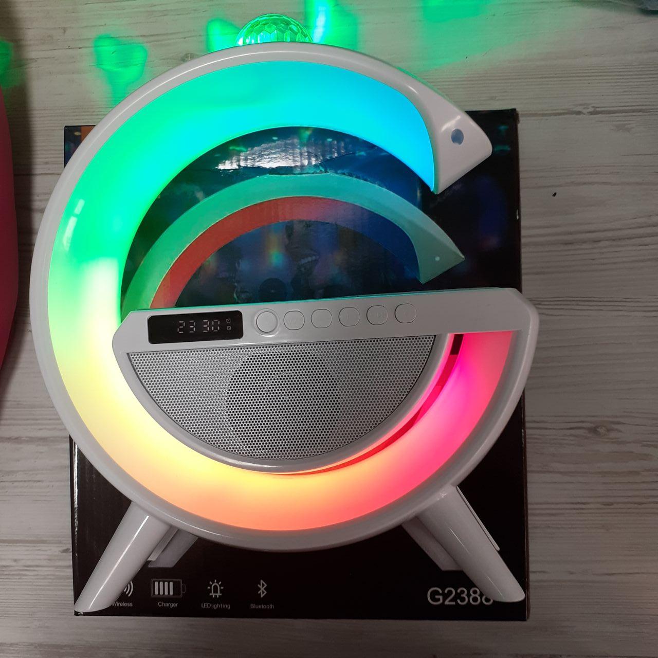 Настільна лампа, нічник RGB 3-in-1 HM-3130 Rainbow Light-Wireless Charger-Speaker з бездротовою зарядкою (24)