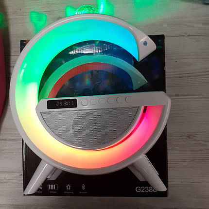 Настільна лампа, нічник RGB 3-in-1 HM-3130 Rainbow Light-Wireless Charger-Speaker з бездротовою зарядкою (24), фото 1