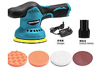 Полірувальна машинка Waxing Polisher YK49 акумуляторна з насадками 1250W 2 акумулятори, фото 6